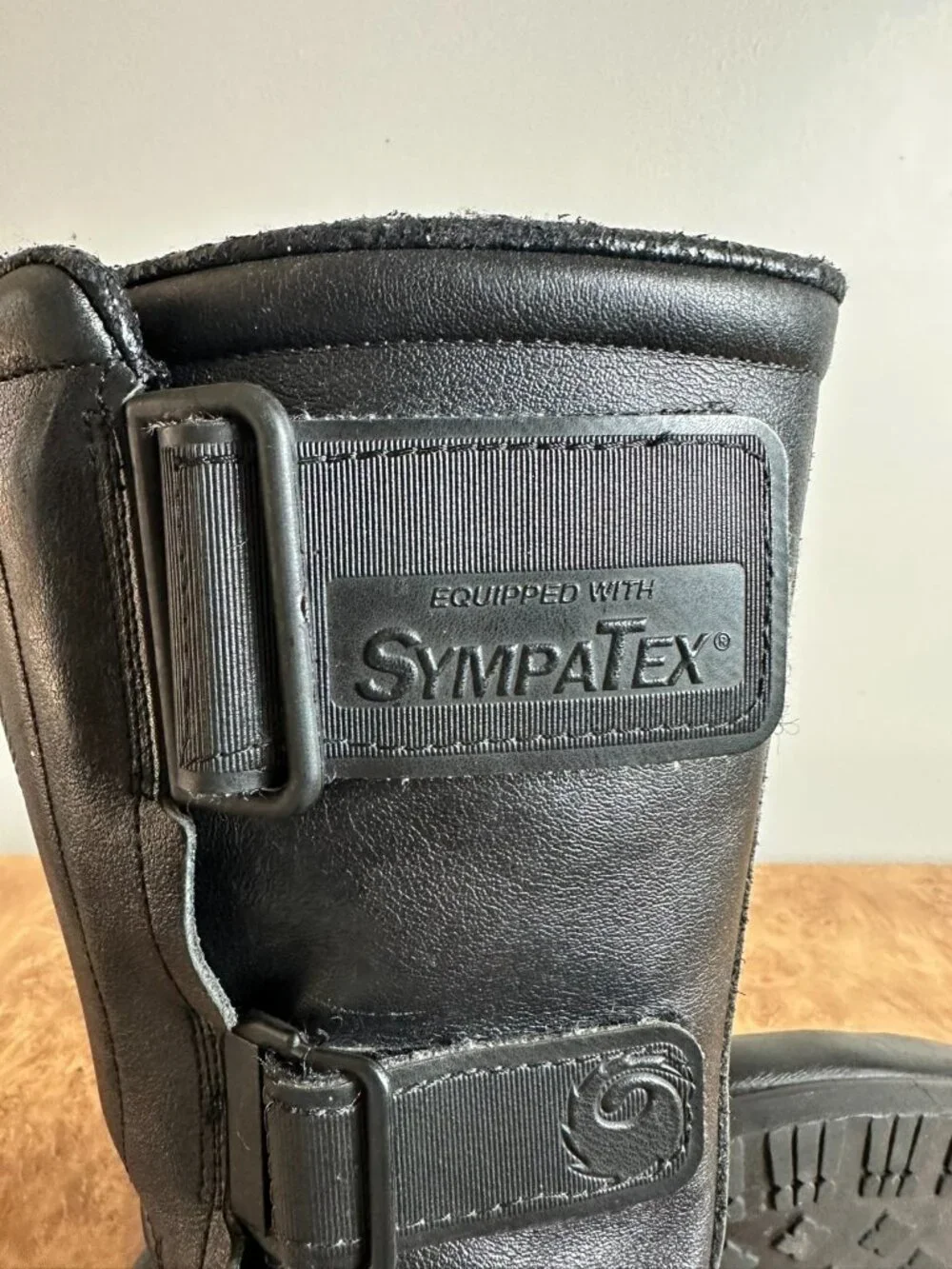 Sidi On Road SympaTex Leather Motorcycle Touring Boots Black Men's Size 11 EU 45